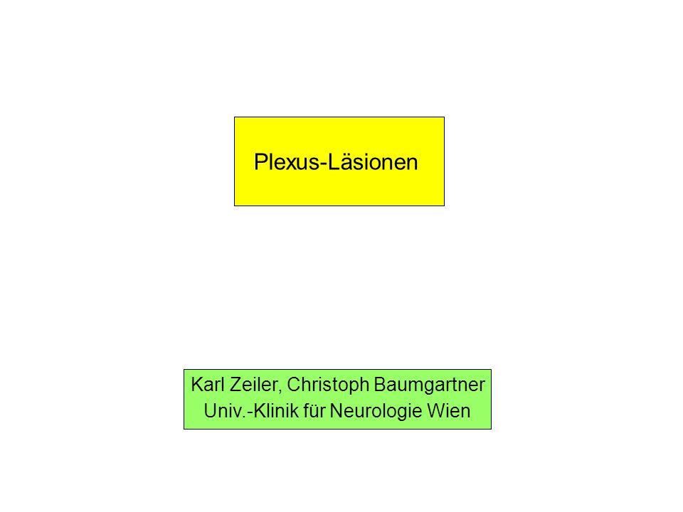 Plexus-Läsionen Karl Zeiler, Christoph Baumgartner