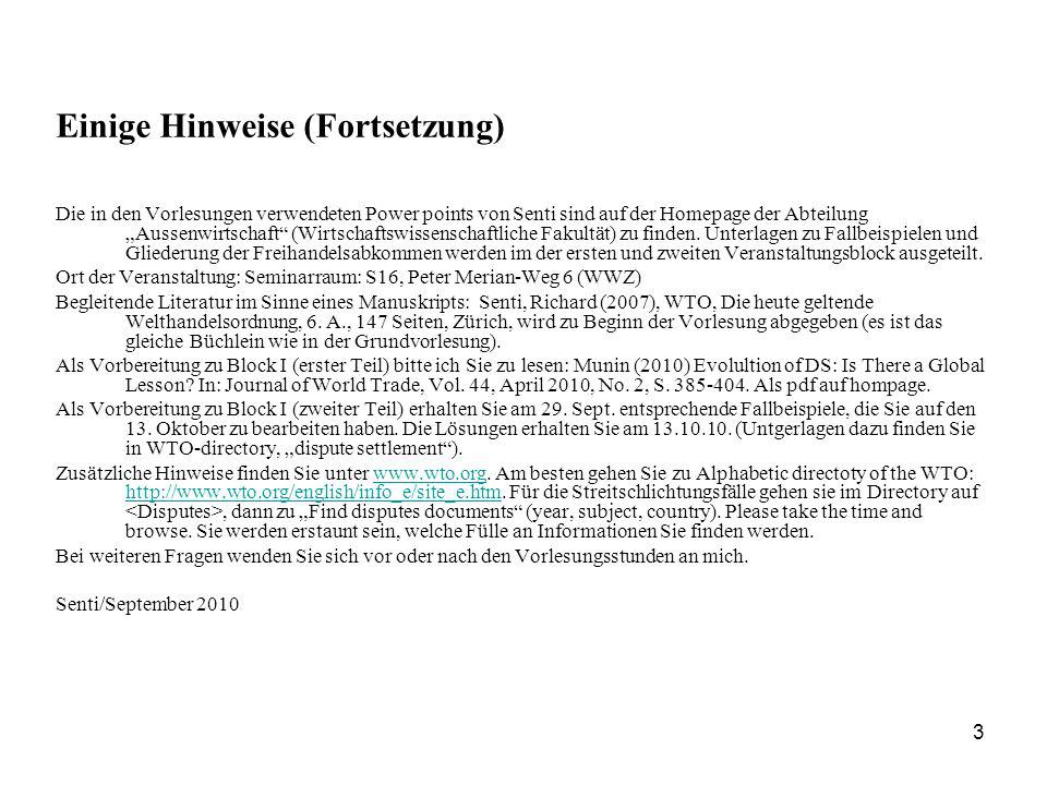 Einige Hinweise (Fortsetzung)