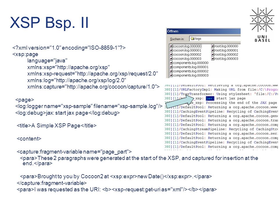 XSP Bsp. II < xml version= 1.0 encoding= ISO >