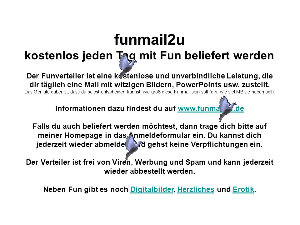 funmail2u kostenlos jeden Tag mit Fun beliefert werden