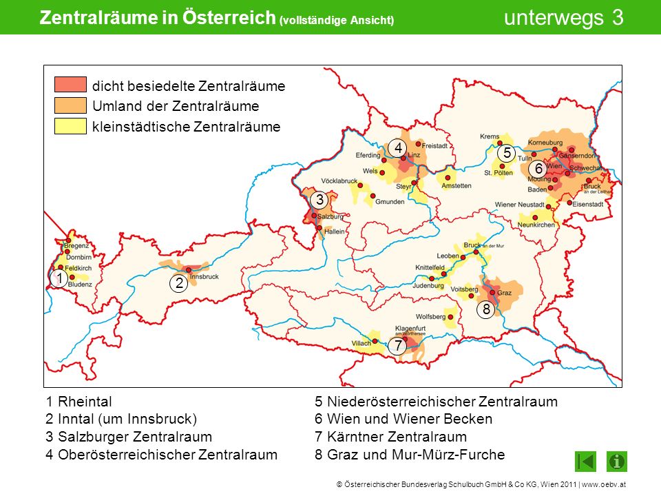 Zentralräume in Österreich (vollständige Ansicht)