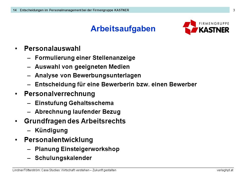 Arbeitsaufgaben Personalauswahl Personalverrechnung