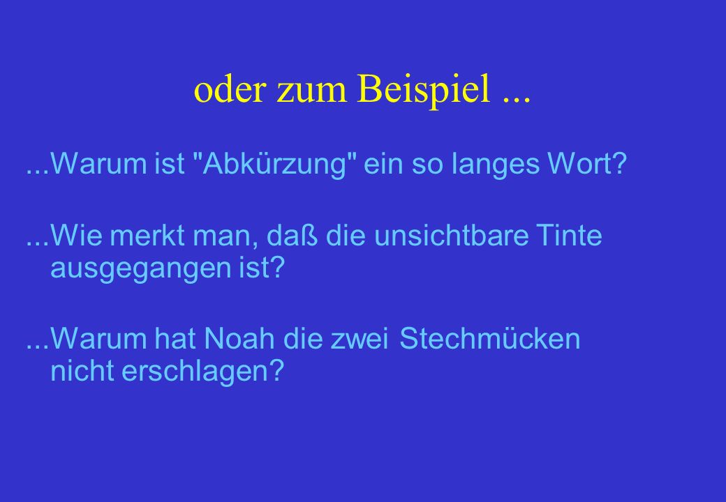 oder zum Beispiel Warum ist Abkürzung ein so langes Wort