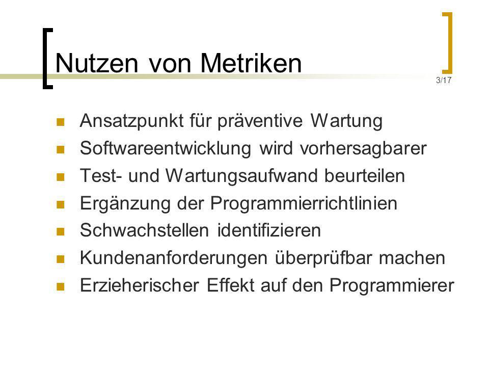 Nutzen von Metriken Ansatzpunkt für präventive Wartung
