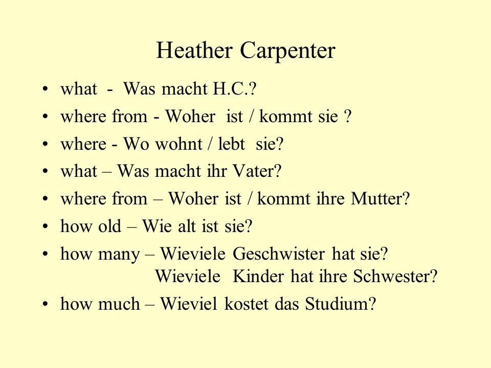Heather Carpenter what - Was macht H.C.