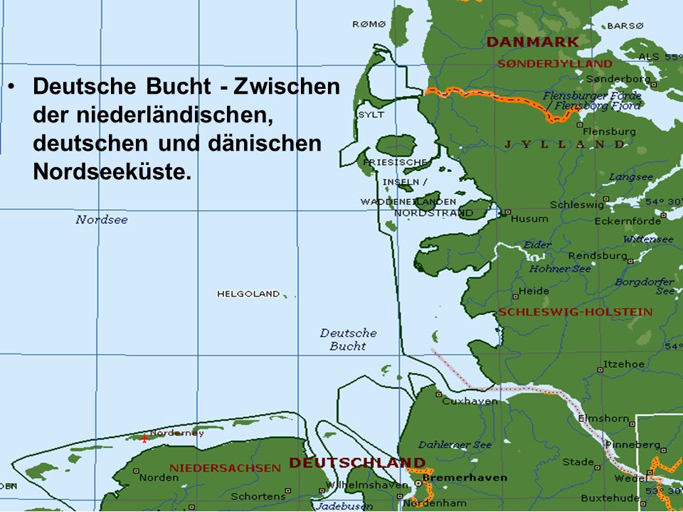 Deutsche Bucht - Zwischen der niederländischen, deutschen und dänischen Nordseeküste.