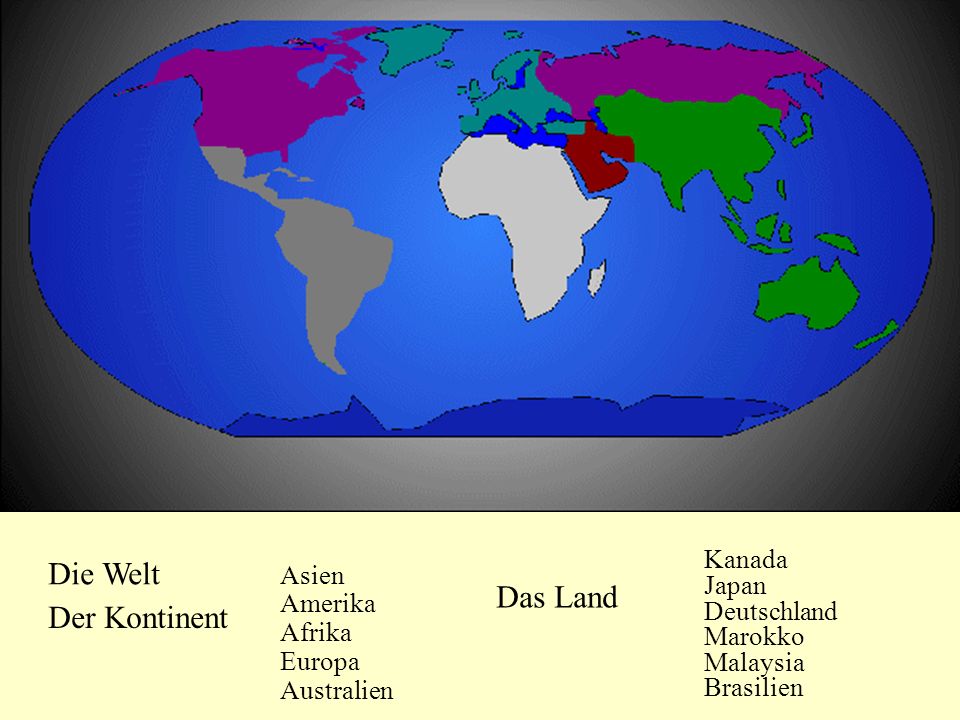 Die Welt Das Land Der Kontinent Kanada Asien Japan Amerika Deutschland