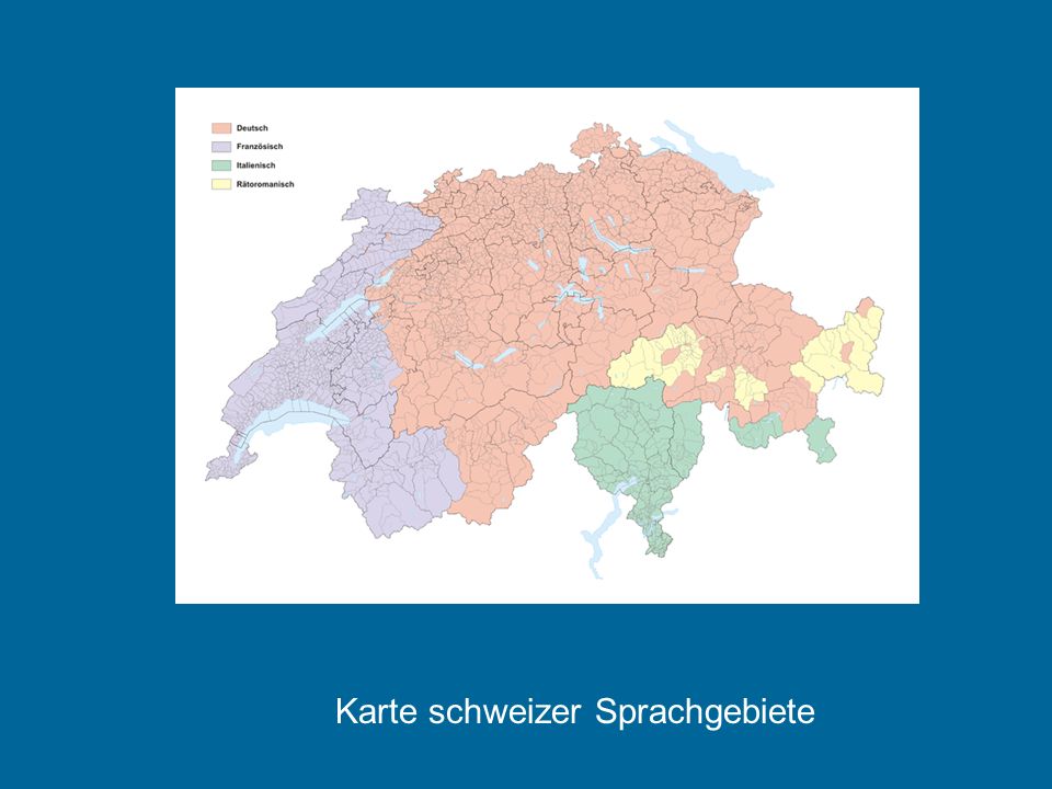 Karte schweizer Sprachgebiete
