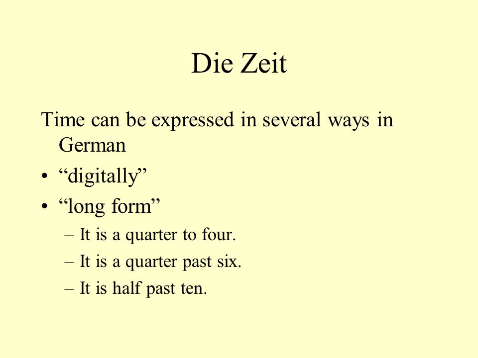 Die Zeit Time can be expressed in several ways in German digitally