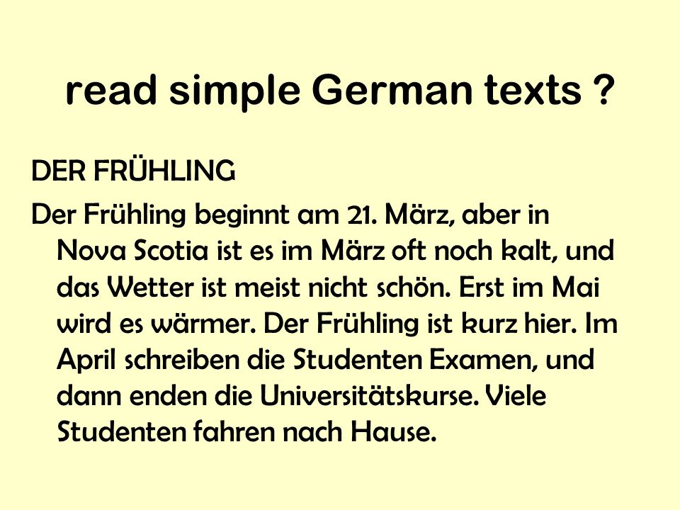 read simple German texts