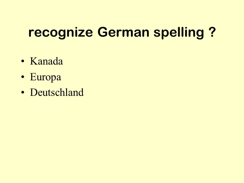 recognize German spelling