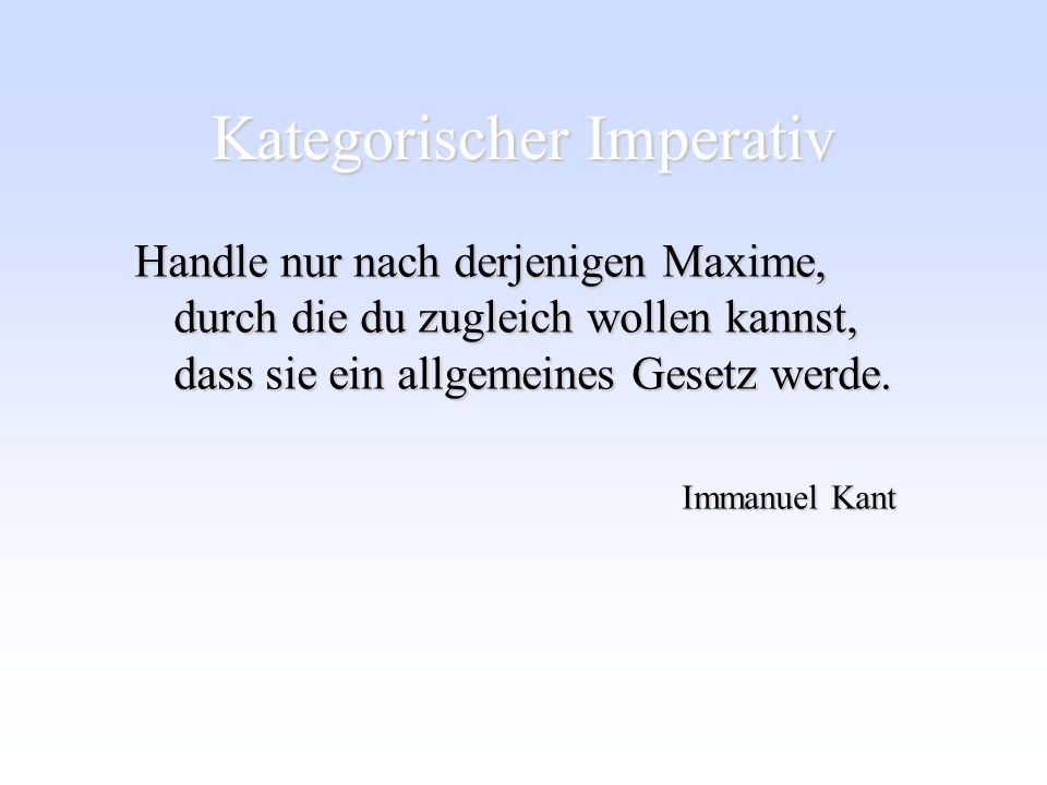 Kategorischer Imperativ