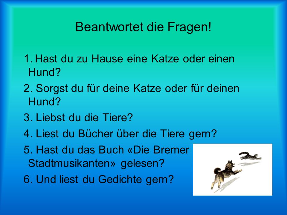 Präsentation zum Thema: "Урок немецкого языка в 6 классе средней школы...