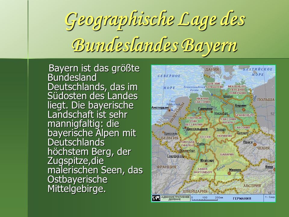 Geographische Lage des Bundeslandes Bayern