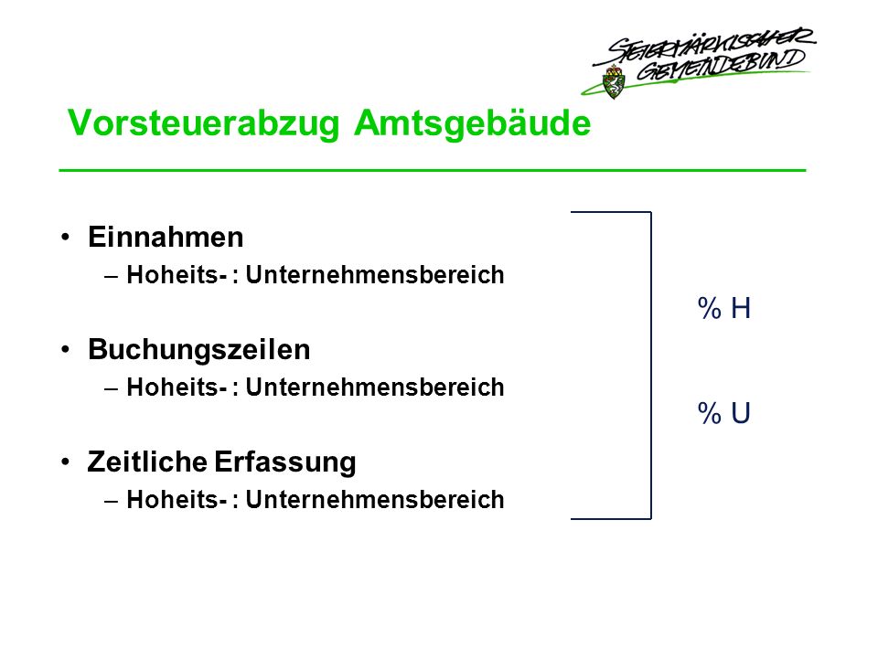 Vorsteuerabzug Amtsgebäude