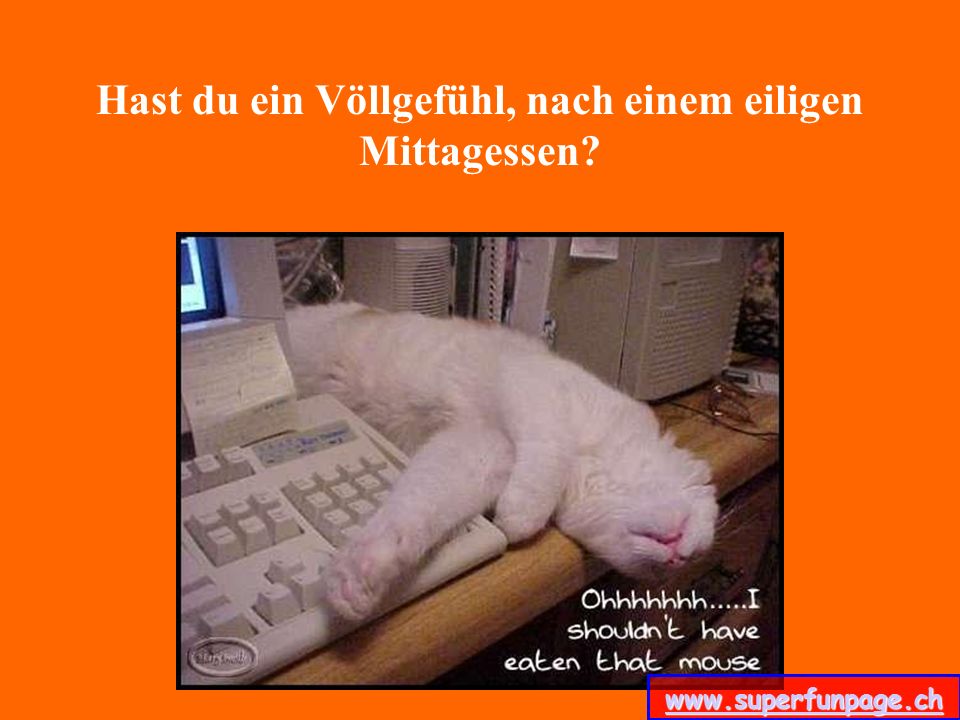 Hast du ein Völlgefühl, nach einem eiligen Mittagessen