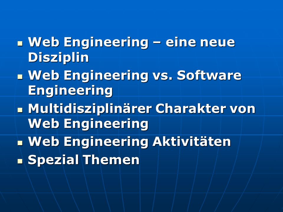 Web Engineering – eine neue Disziplin