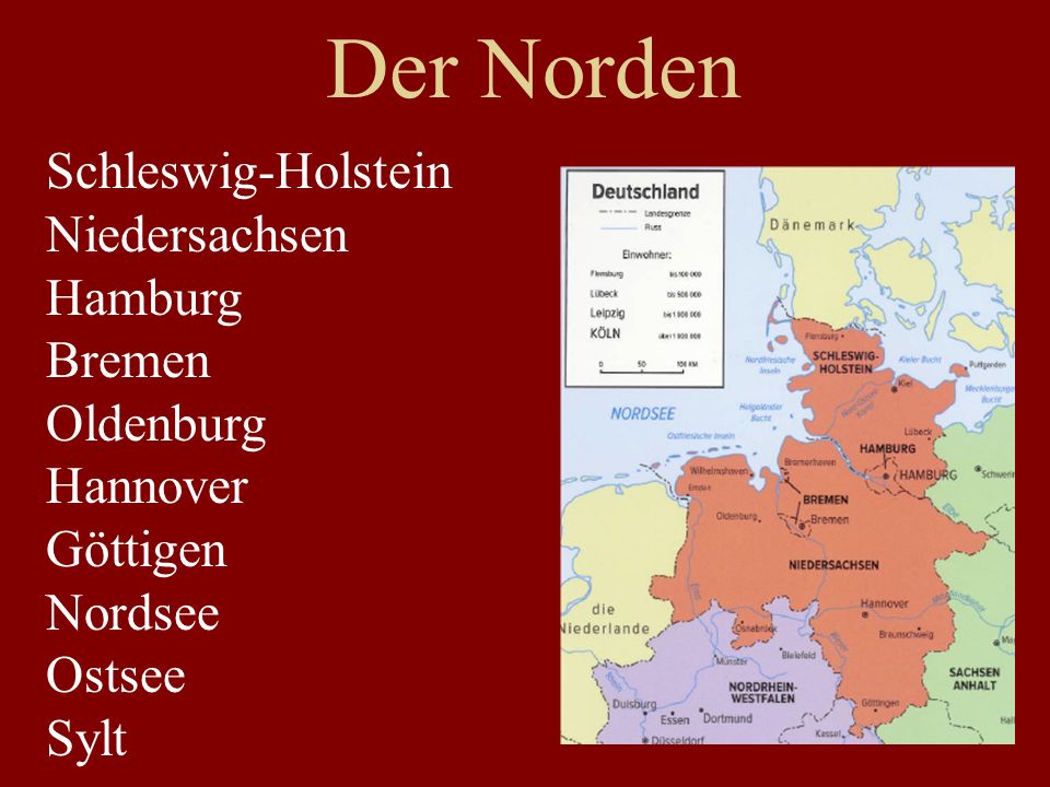 Der Norden Schleswig-Holstein Niedersachsen Hamburg Bremen Oldenburg