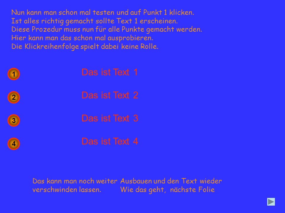 Das ist Text 1 Das ist Text 2 Das ist Text 3 Das ist Text 4