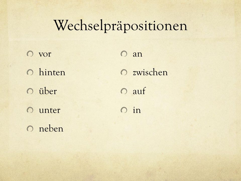 Wechselpräpositionen