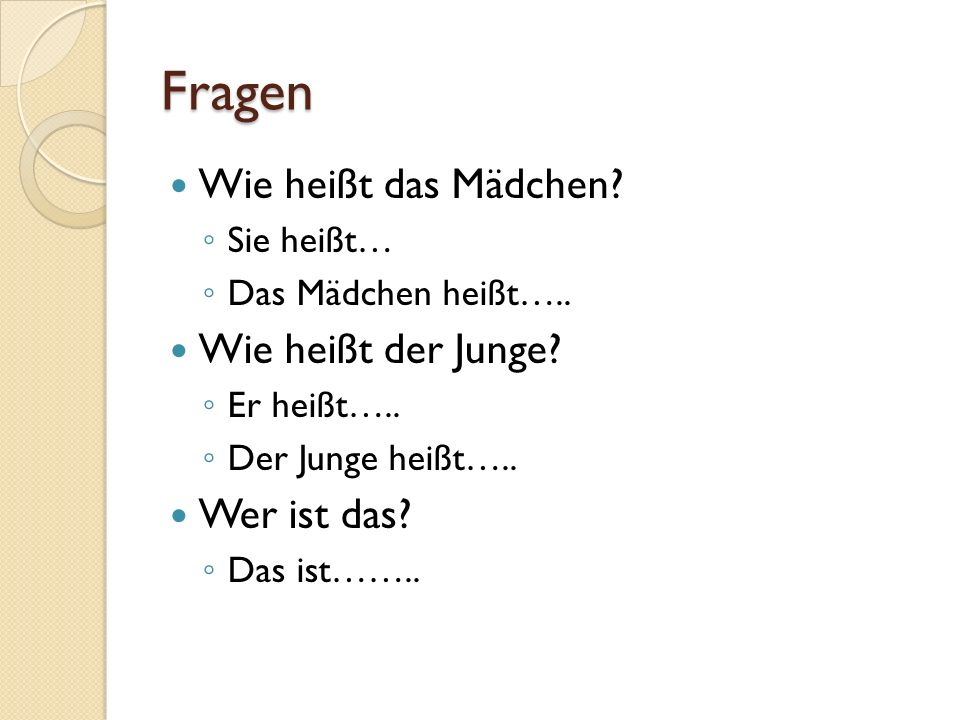 Fragen Wie heißt das Mädchen Wie heißt der Junge Wer ist das