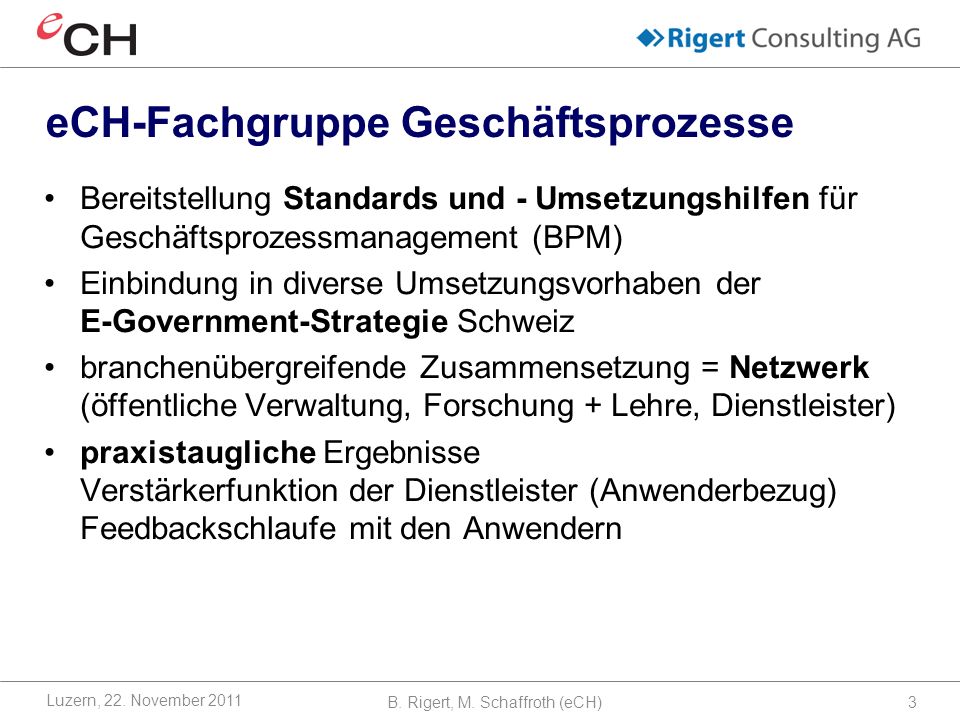eCH-Fachgruppe Geschäftsprozesse