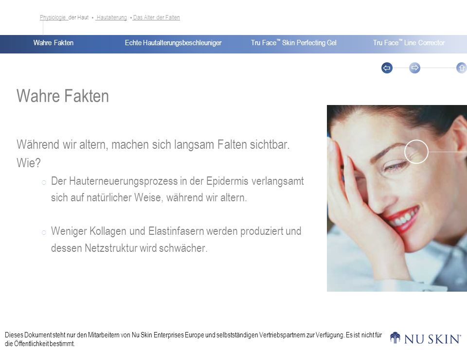 Wahre Fakten Während wir altern, machen sich langsam Falten sichtbar.