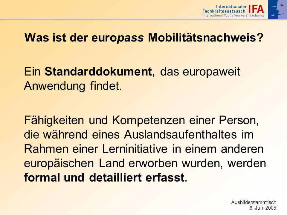 Was ist der europass Mobilitätsnachweis