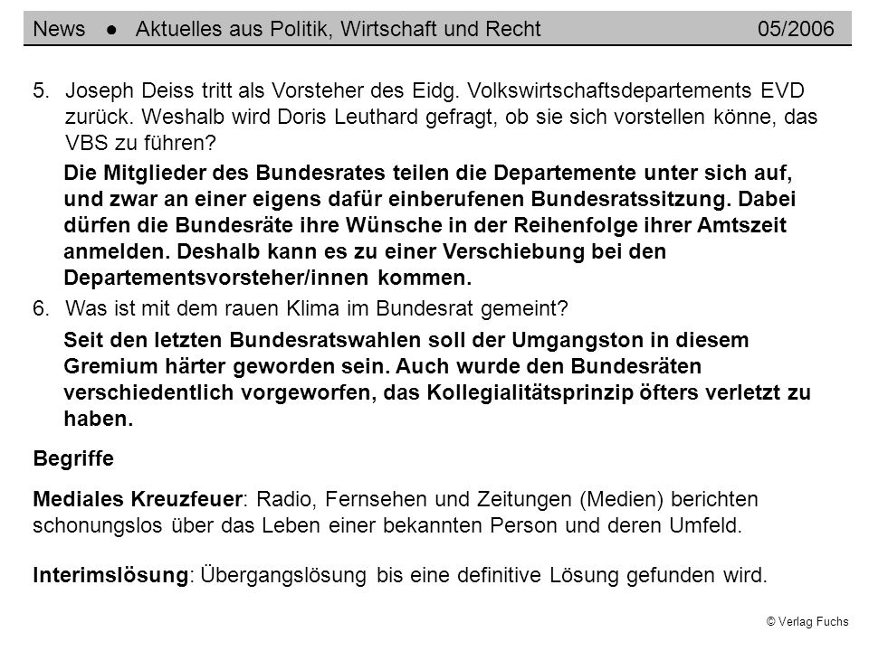 News ● Aktuelles aus Politik, Wirtschaft und Recht 05/2006