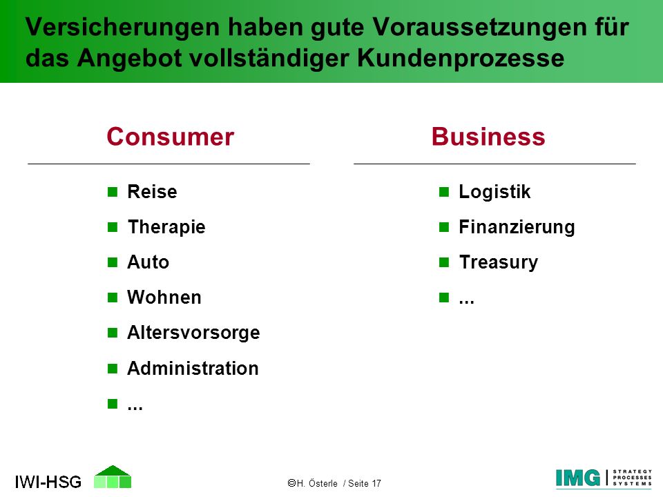 Versicherungen haben gute Voraussetzungen für das Angebot vollständiger Kundenprozesse