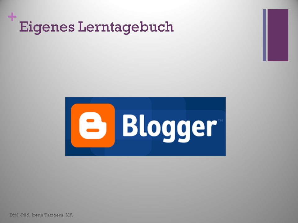 Eigenes Lerntagebuch   Dipl.-Päd. Irene Tatzgern, MA