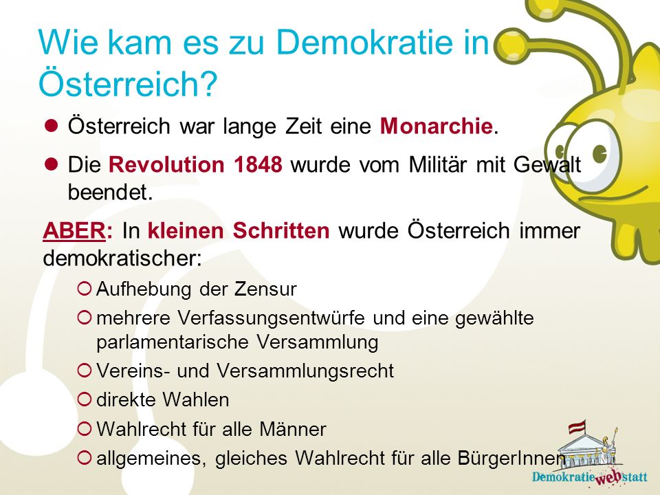 Wie kam es zu Demokratie in Österreich