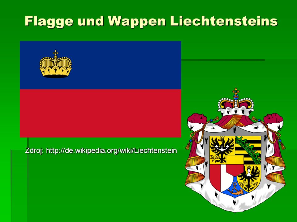 Flagge und Wappen Liechtensteins