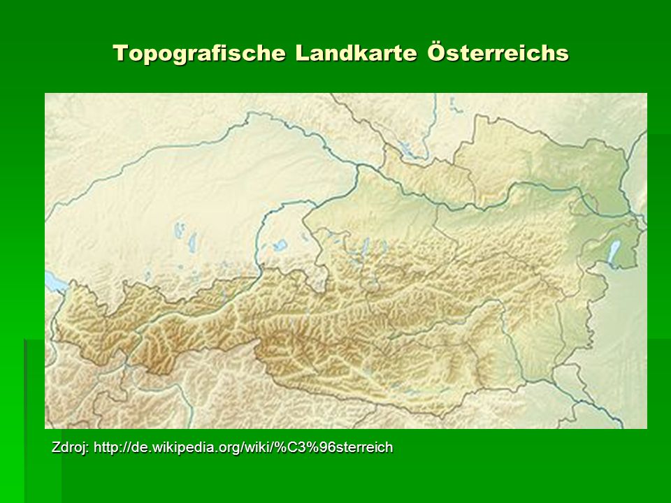Topografische Landkarte Österreichs