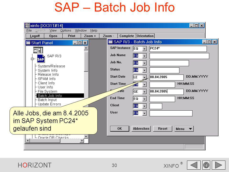 SAP – Batch Job Info Alle Jobs, die am im SAP System PC24* gelaufen sind