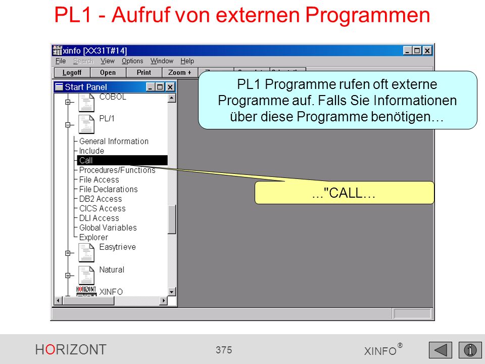 PL1 - Aufruf von externen Programmen