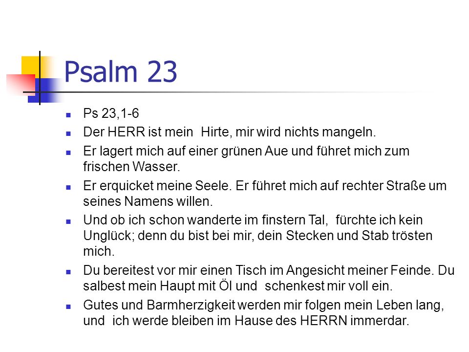 Psalm 23 Der Herr ist mein Hirte!. - ppt video online herunterladen