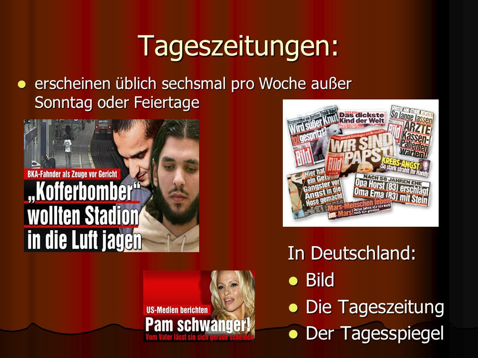 Tageszeitungen: In Deutschland: Bild Die Tageszeitung Der Tagesspiegel
