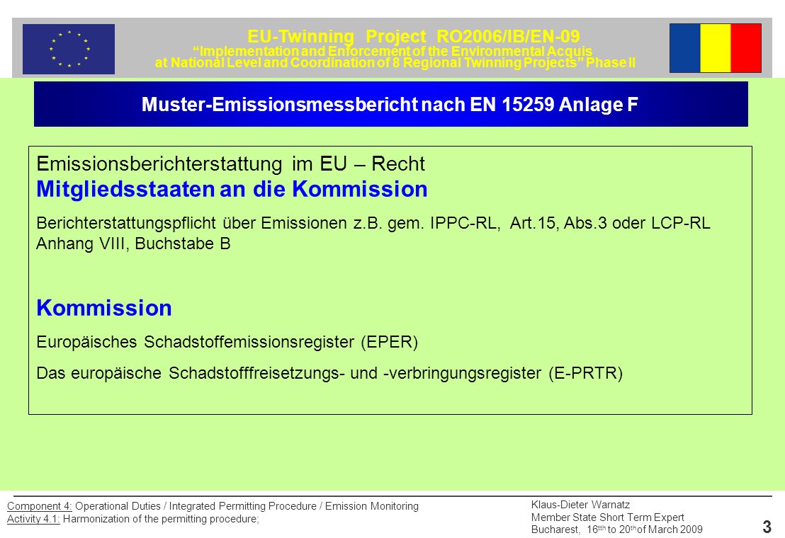Muster-Emissionsmessbericht nach EN Anlage F