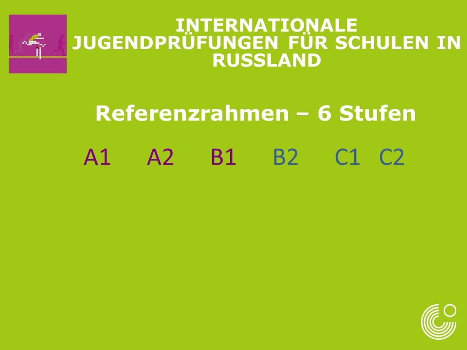 A1 A2 B1 B2 C1 C2 Referenzrahmen – 6 Stufen