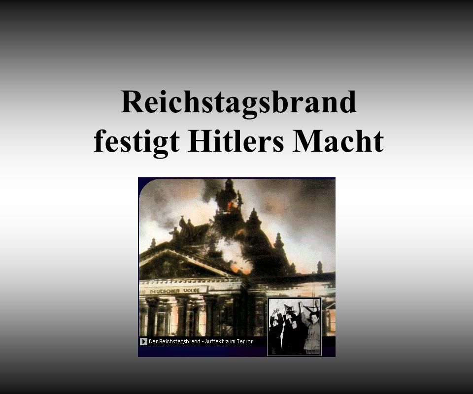 Reichstagsbrand festigt Hitlers Macht