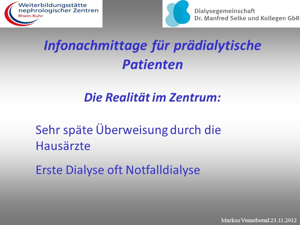 Infonachmittage für prädialytische Patienten