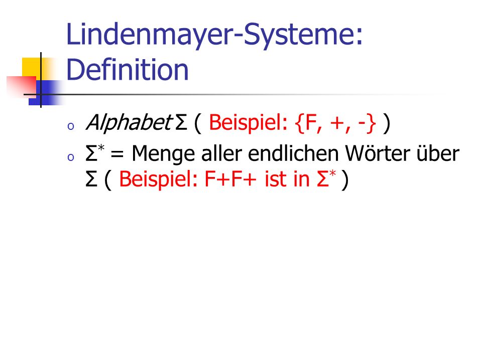 Lindenmayer-Systeme: Definition