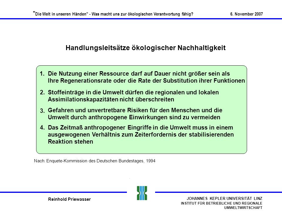 Handlungsleitsätze ökologischer Nachhaltigkeit