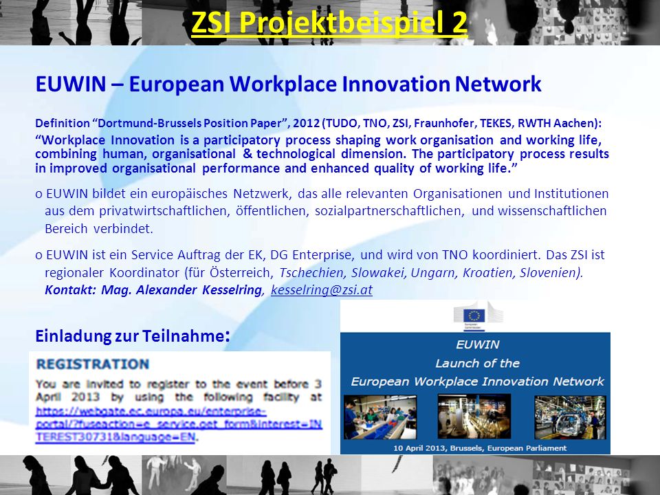 ZSI Projektbeispiel 2 EUWIN – European Workplace Innovation Network