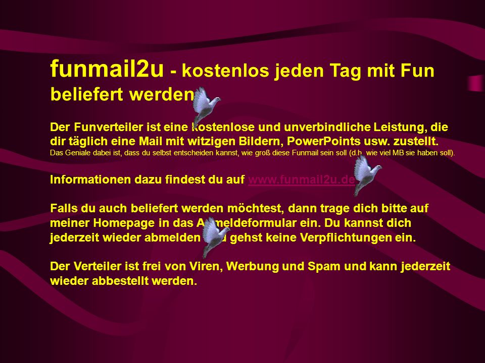 funmail2u - kostenlos jeden Tag mit Fun beliefert werden