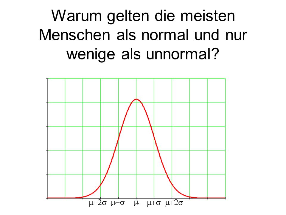 Warum gelten die meisten Menschen als normal und nur wenige als unnormal