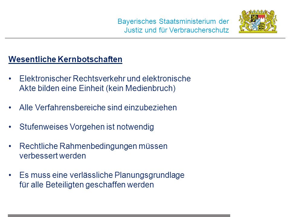 Wesentliche Kernbotschaften