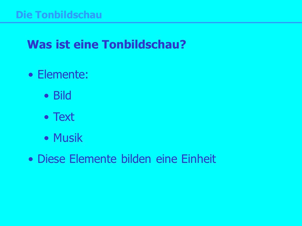 Was ist eine Tonbildschau