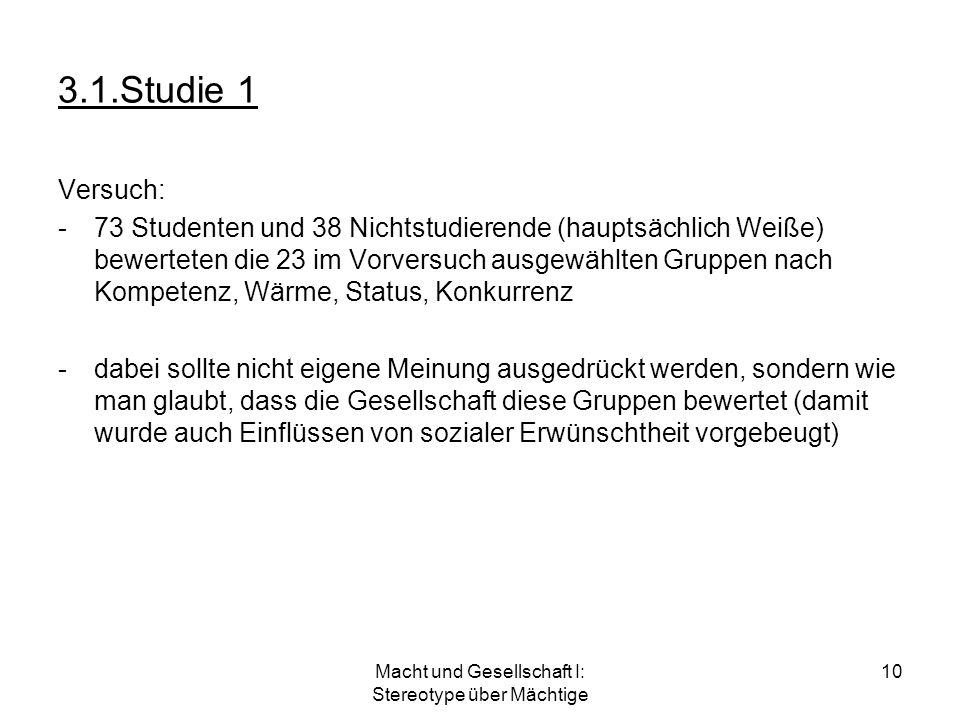 Macht und Gesellschaft I: Stereotype über Mächtige